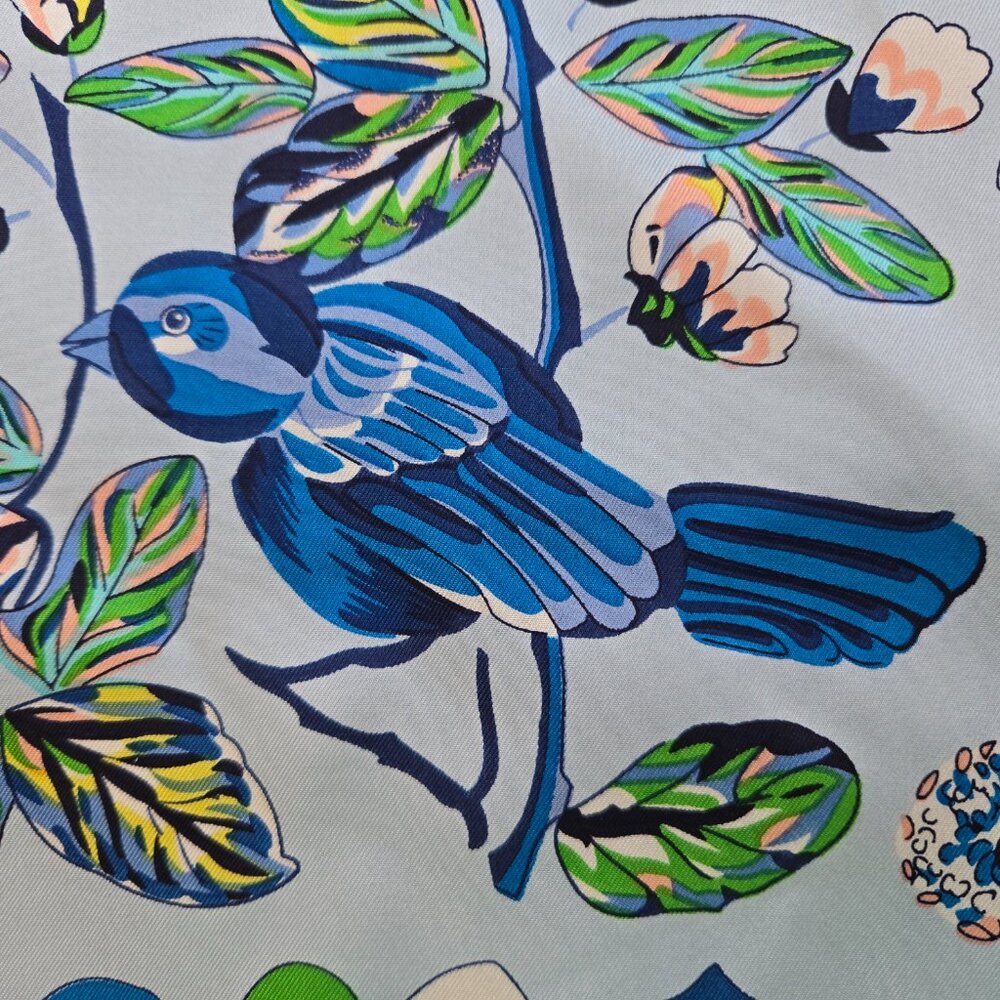 NEW Echo Square Silk Scarf Blue Birds - Picture 5 of 10